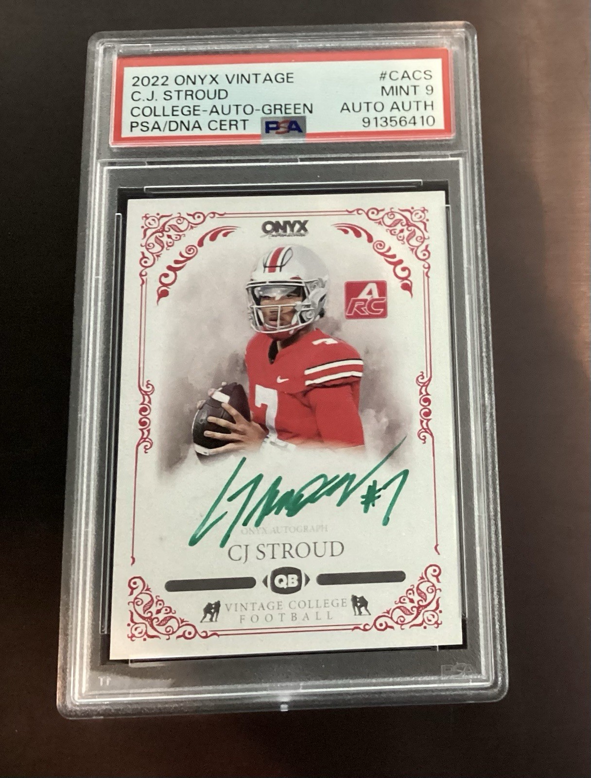 2022 Onyx Vintage College - Autographs C.J. Stroud #CACS /300 (AU, RC) PSA 9