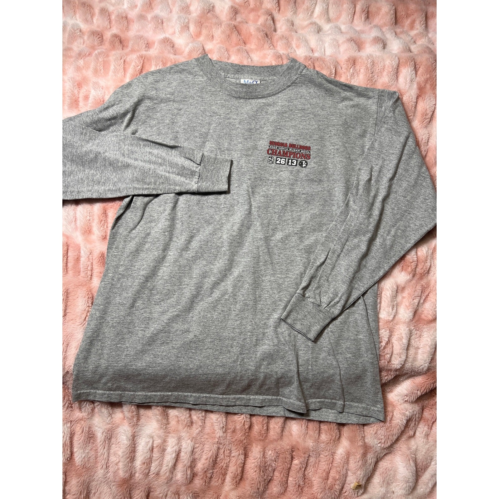 Vintage 2003 Georgia Bulldogs Sugar Bowl Champions Long Sleeve Shirt L UGA Y2K