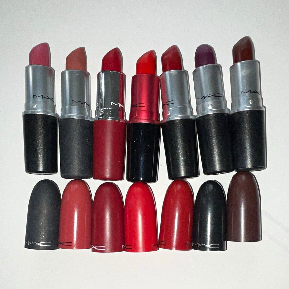 7 M·A·C Lipstick Stick Container & Case | Pink Nude Red Purple Brown Matte Satin