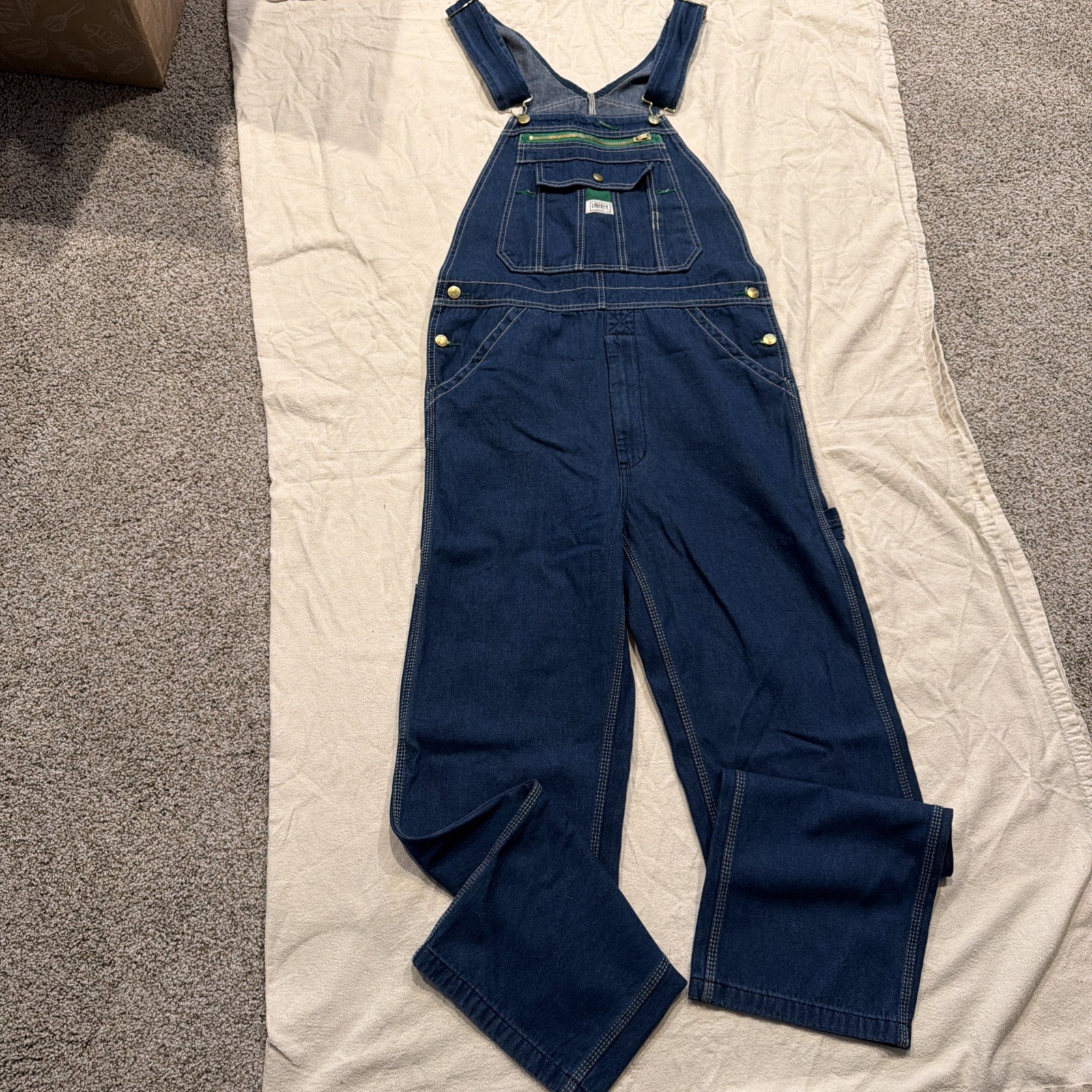 Liberty Bib Overalls Blue Denim Workwear Carpenter - Men’s Size 32x32
