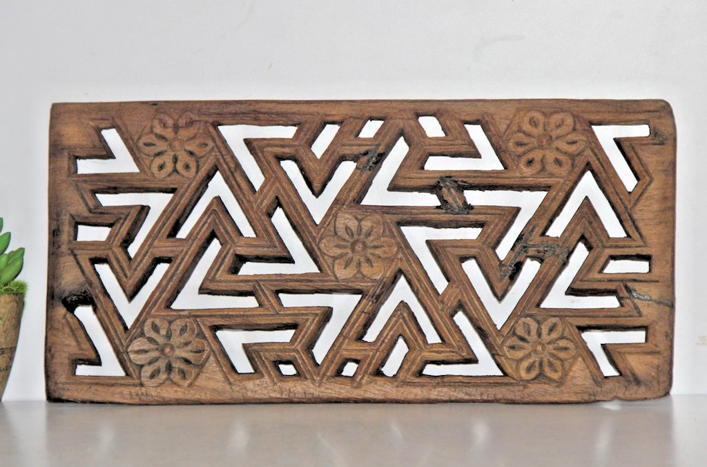 Vintage Wooden Wall Hanging Architectural Panel Frame Handcrafted Original Old Vintage Wooden Wall Hanging Architectural Panel Frame Handcrafted Original Old