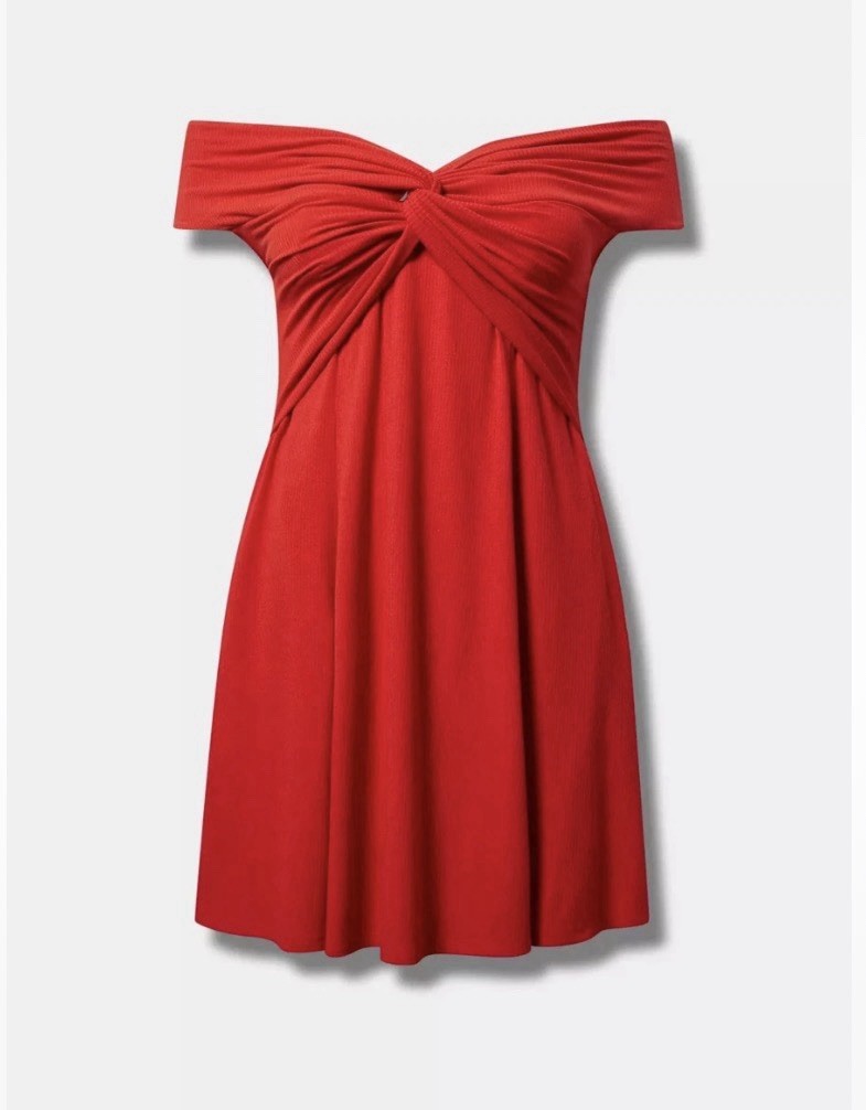 Torrid Off-Shoulder Mini Dress | Adrenaline Rush Red | Size 1 (14/16) | NWT