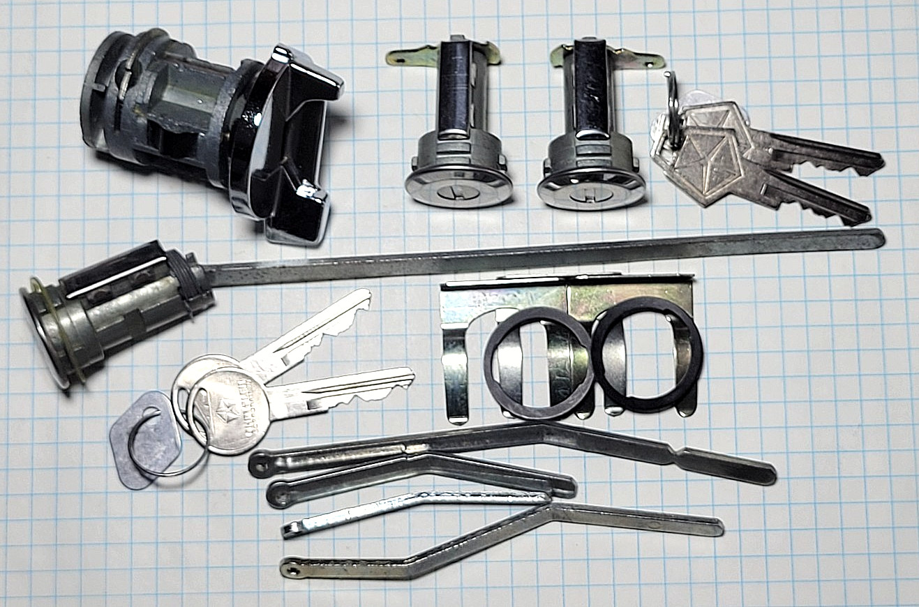 NOS Ignition  Door  Trunk Lockset Pentastar Keys fits 1970-71 Mopar A & B Body
