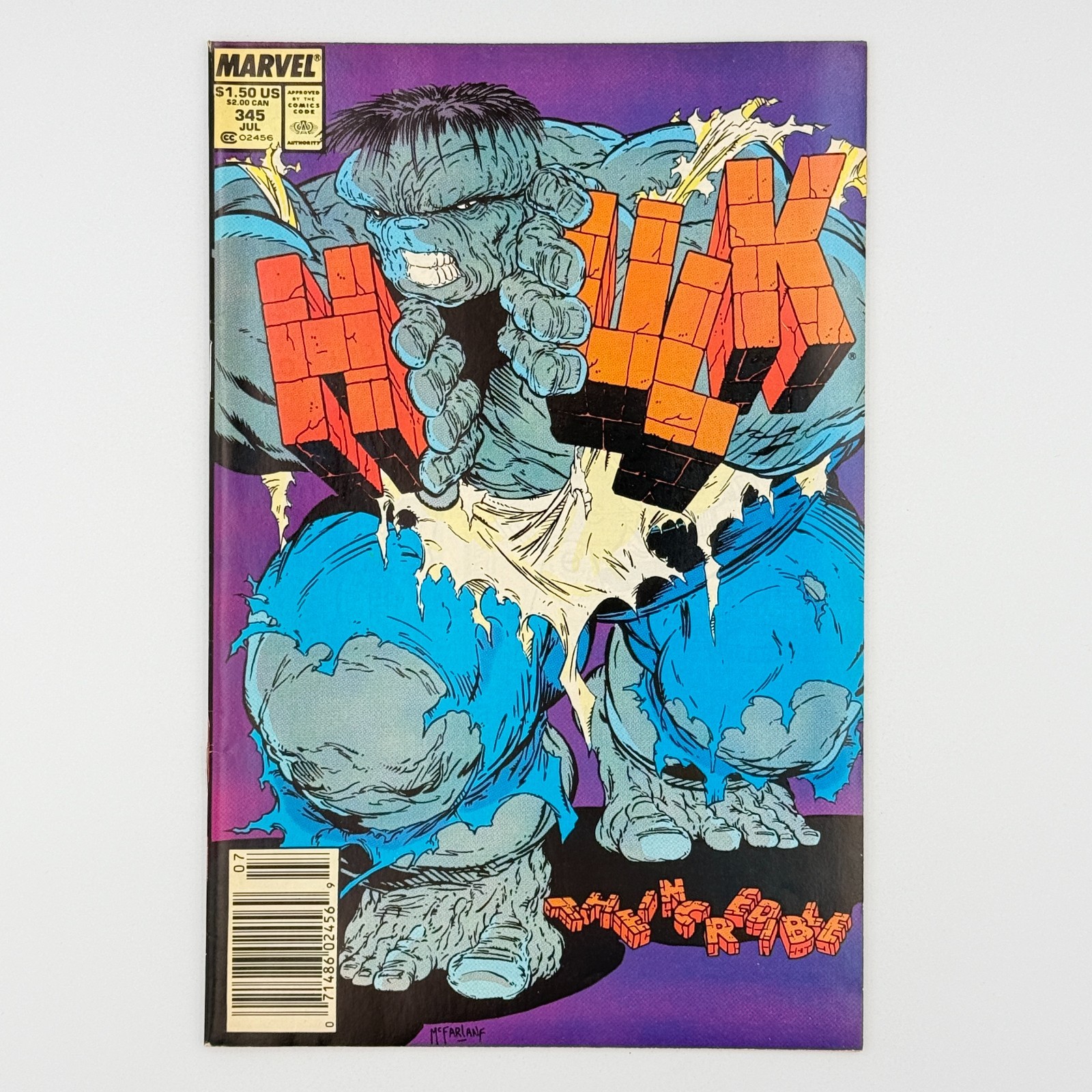 Incredible Hulk #345 Marvel 1988 Todd McFarlane Cover Grey Hulk Key