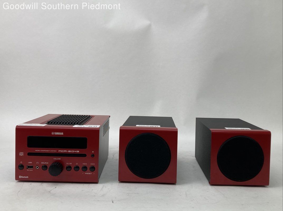 Yamaha MCR-B043 3-Part Micro Component System (Red) - Tested