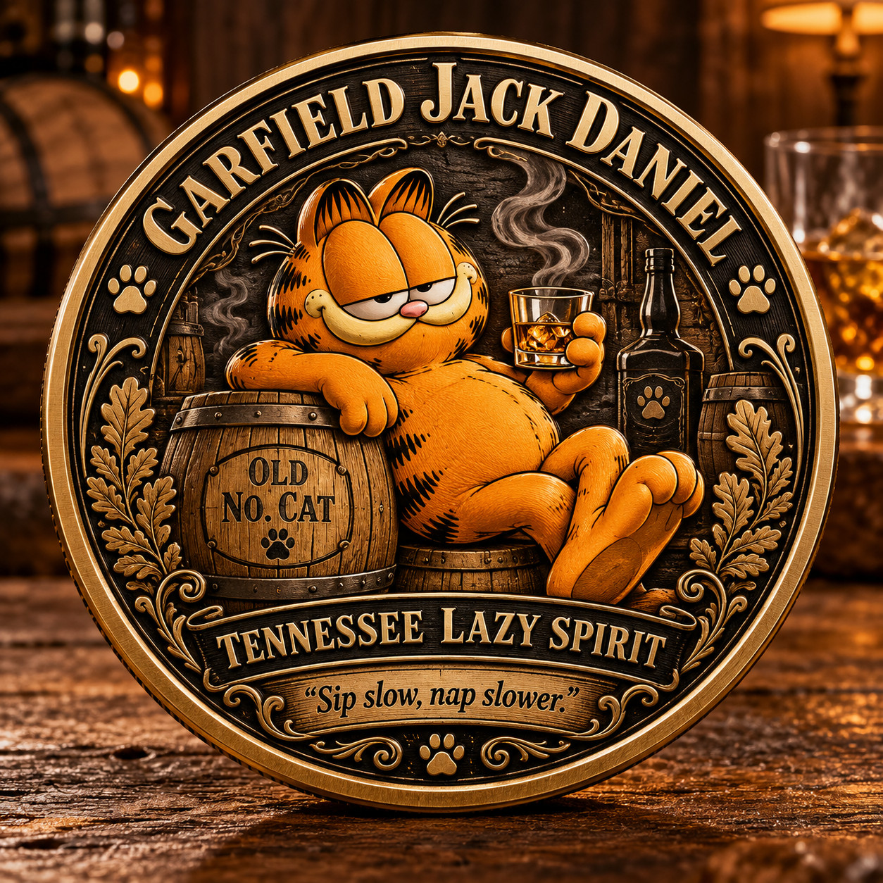 New Garfield’s Tennessee Lazy Spirit x Jack Daniel Commemorative Coin GN120