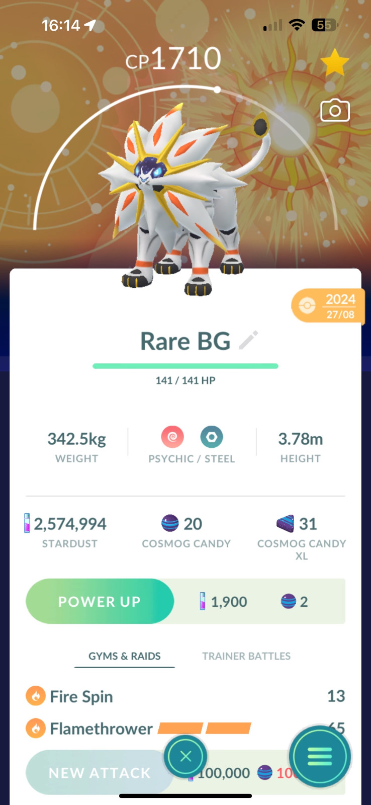 Pokémon Go Solgaleo Sun Background Go Fest/FAST/READ DESCRIPTION