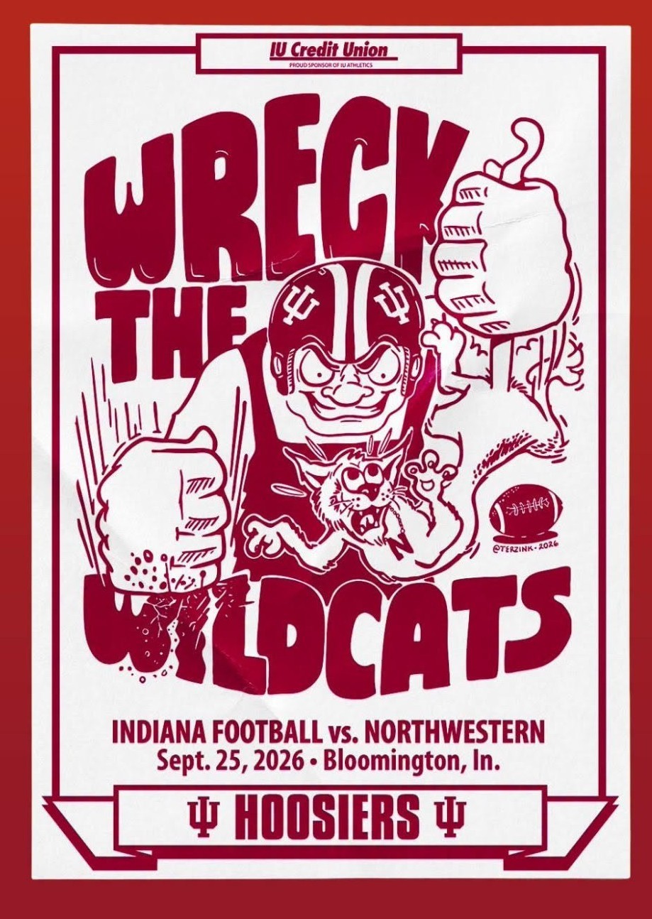 2026 Indiana University IU Hoosiers Football Game Week 4 Poster Northwestern