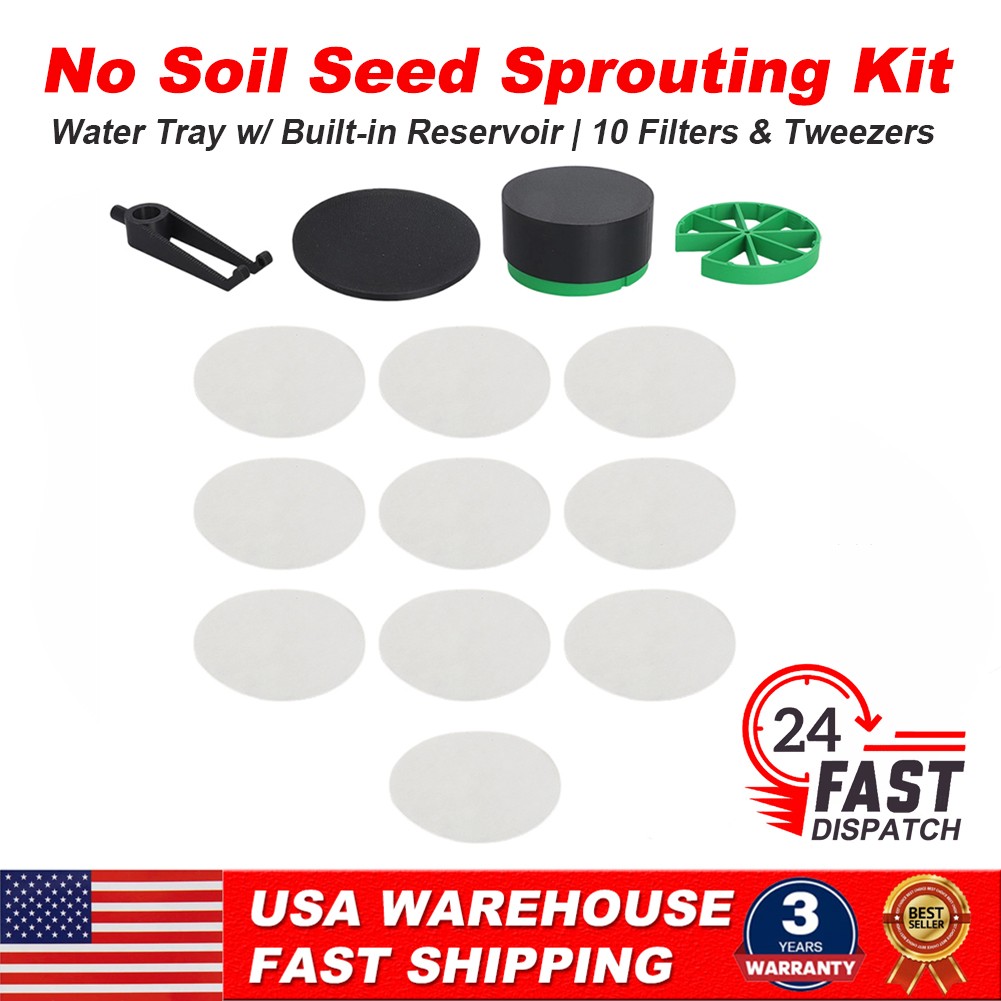 No Soil Smart Germination Seed Sprouting Kit Filters Cupped Tweezer Up to 8 Seed