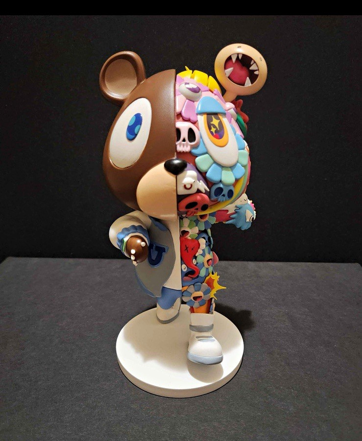 THECANVASDON Abstract Painted Resin KamiBear Figurine Boxed LOOK DESCRIPTION THECANVASDON Abstract Painted Resin KamiBear Figurine Boxed LOOK DESCRIPTION