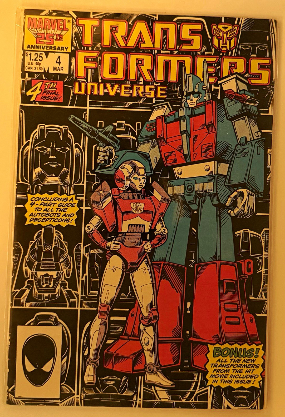 Marvel Transformers Universe #4 Single Issue Copper Age - Optimus Prime