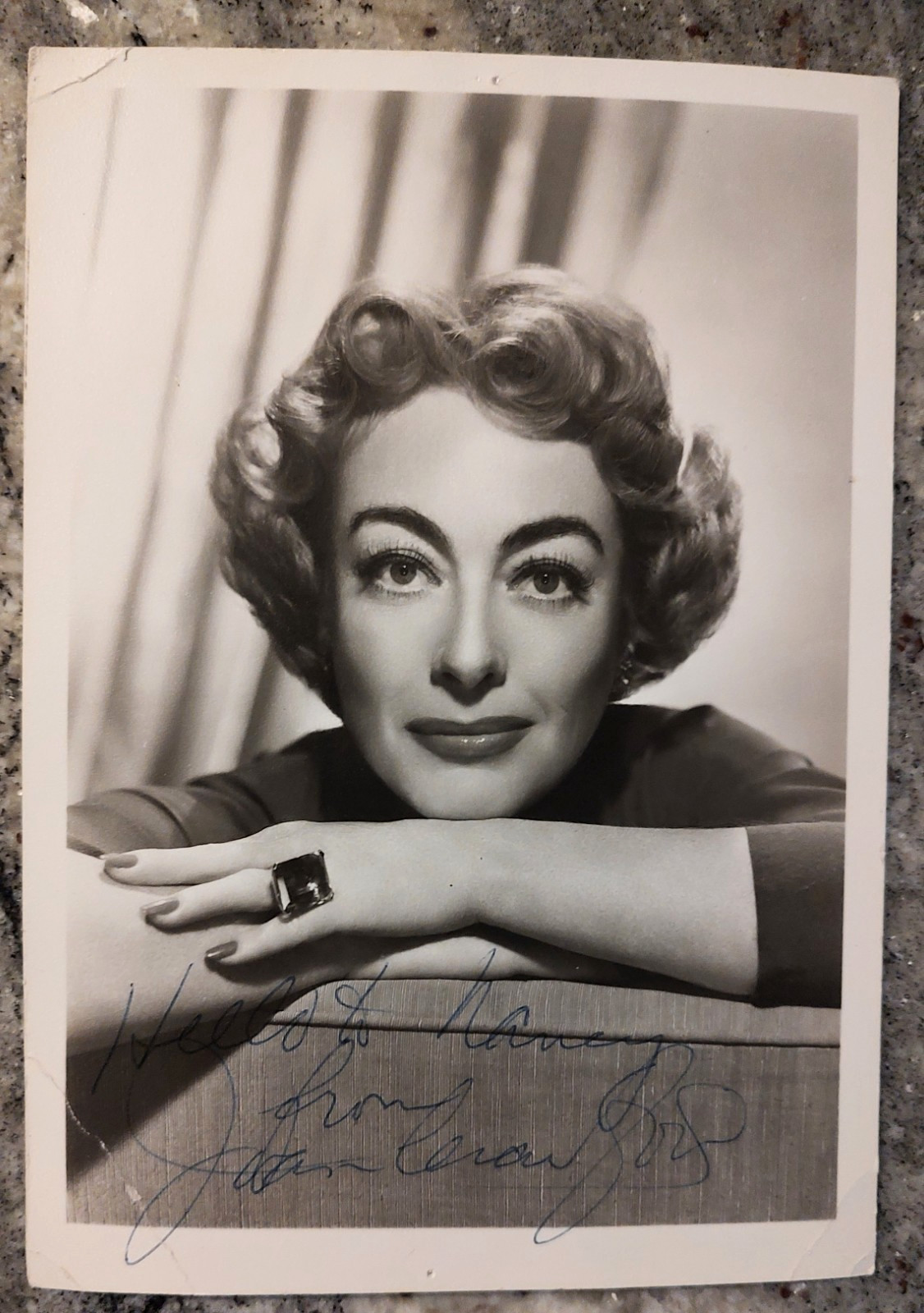 JOAN CRAWFORD Signed Photo Inscribed Actress 5x7 Vintage