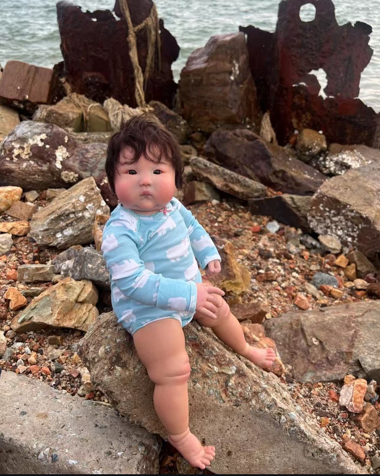19in Realistic Gender Neutral Newborn Baby Reborn Doll Hand-Rooted Hair Toy Gift 19in Realistic Gender Neutral Newborn Baby Reborn Doll Hand-Rooted Hair Toy Gift