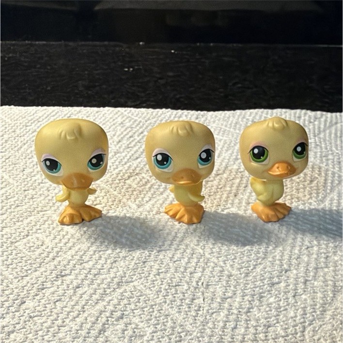 Hasbro Littlest Pet Shop LPS Duck Figures, Lot of 3, 2004 Vintage, Ages 3-5