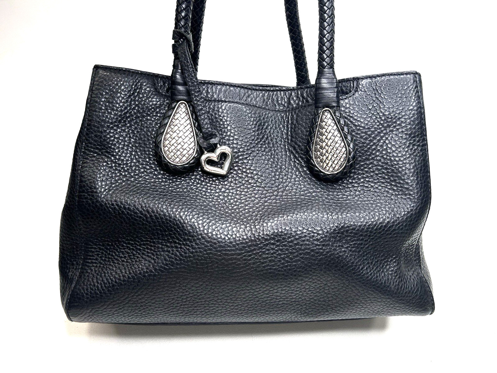 BRIGHTON Black Pebbled Leather Purse Shoulder Bag Ferrara Novella Margot