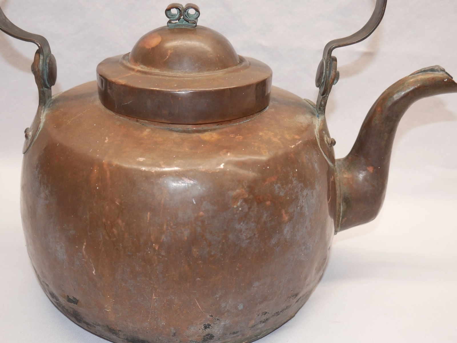 Large Antique Copper Kettle Colonial Primitive Tea Hot Water Kettle