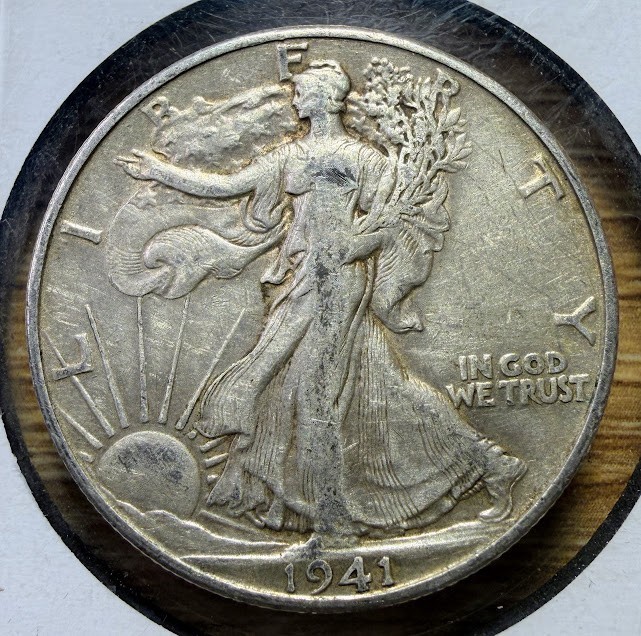 1941-D Liberty Walking Half Dollar - Actual Coin Shown - 90% Silver INV#827