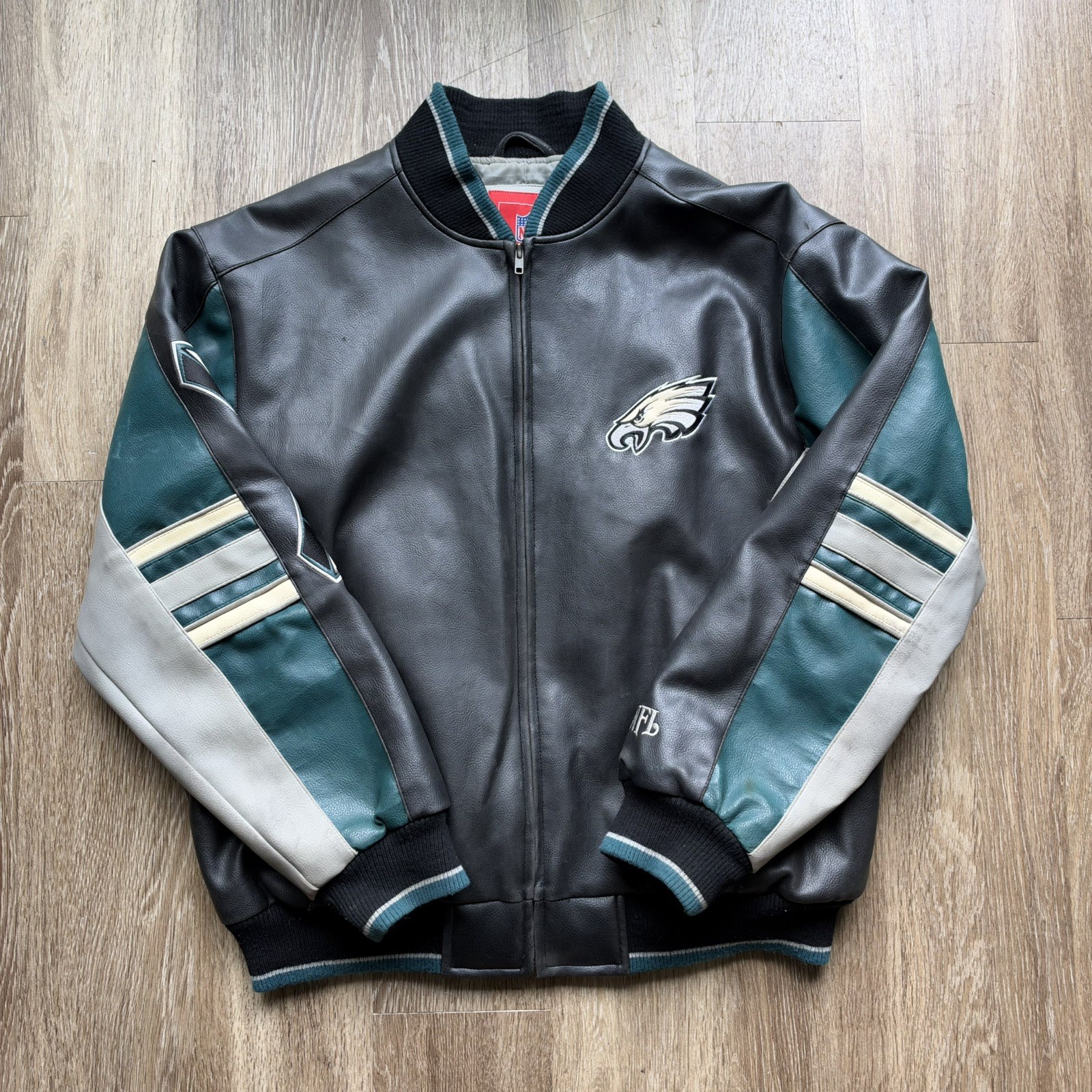 Vintage Philadelphia Eagles Vintage NFL Leather Jacket X-LARGE 