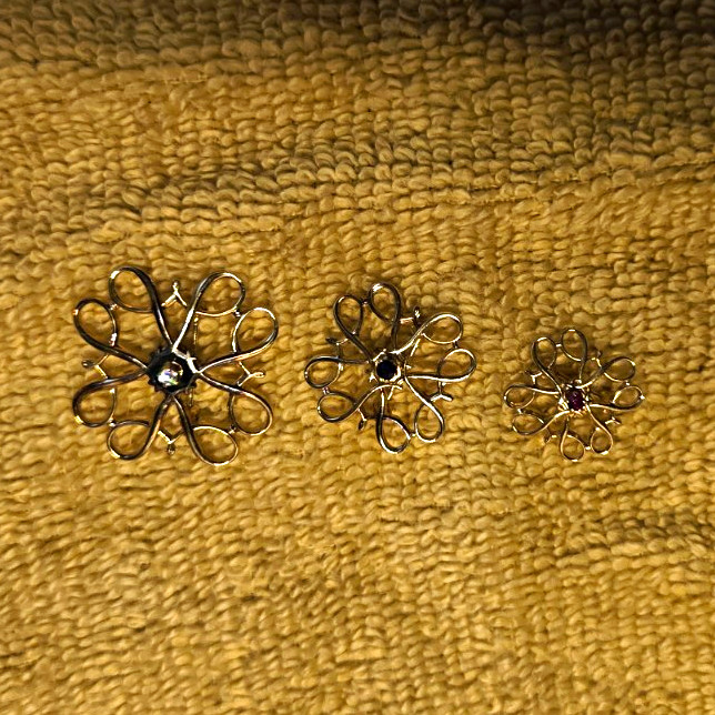 Avon 10k solid gold pieces and one gold-plated sterling silver (vermeil) piece
