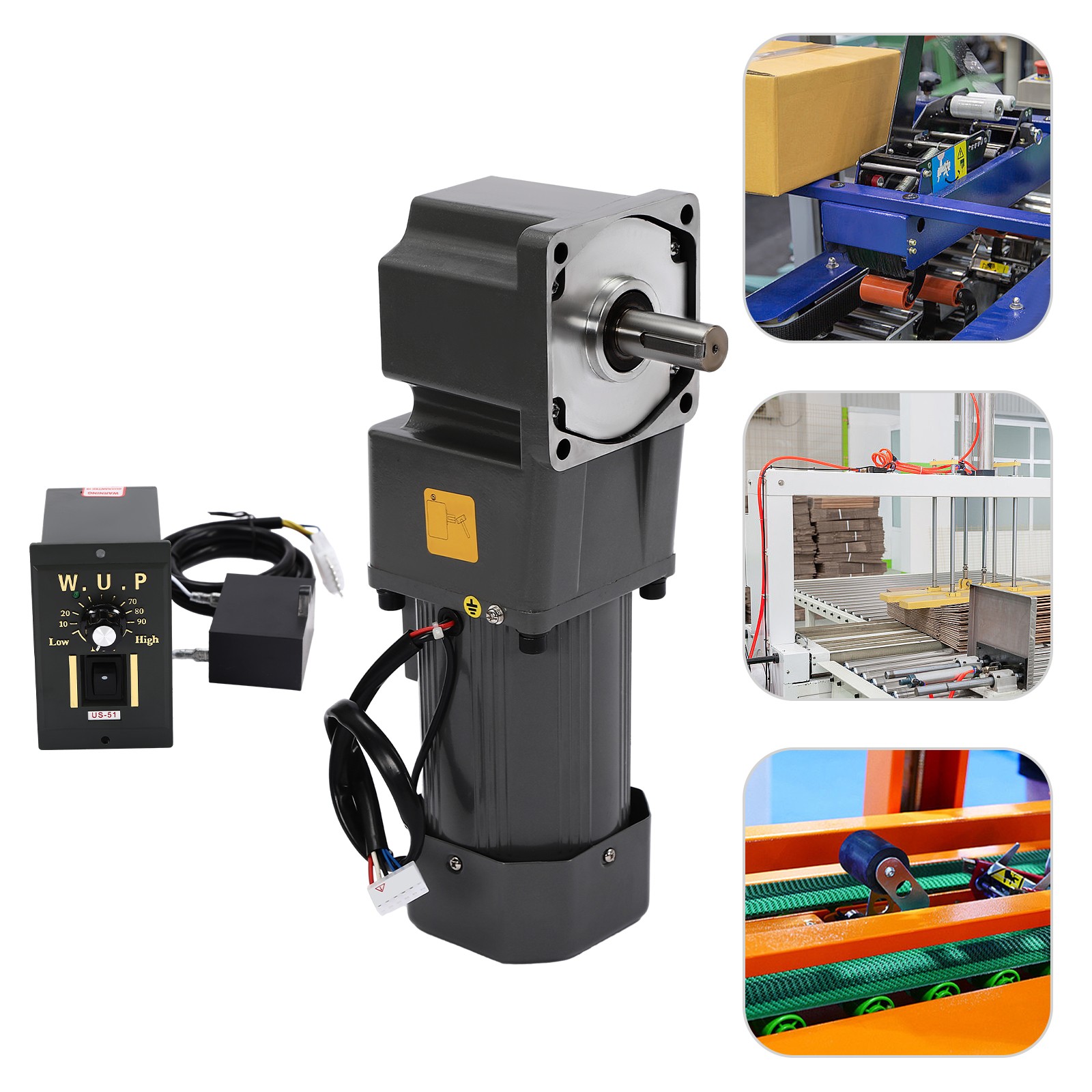 110 V 200 W Adjustable Speed Reversible AC Gear Reduction Motor with Controller