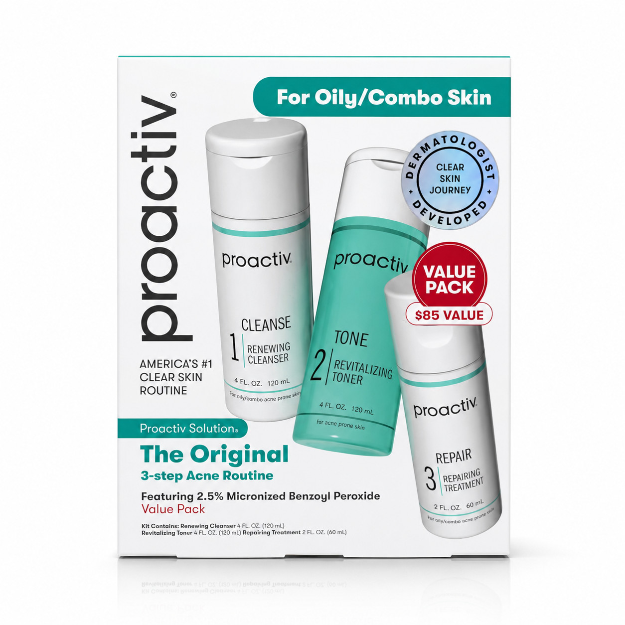 Proactiv 3 Step Acne Treatment System 60 Day Cleanser Toner Repairing Original