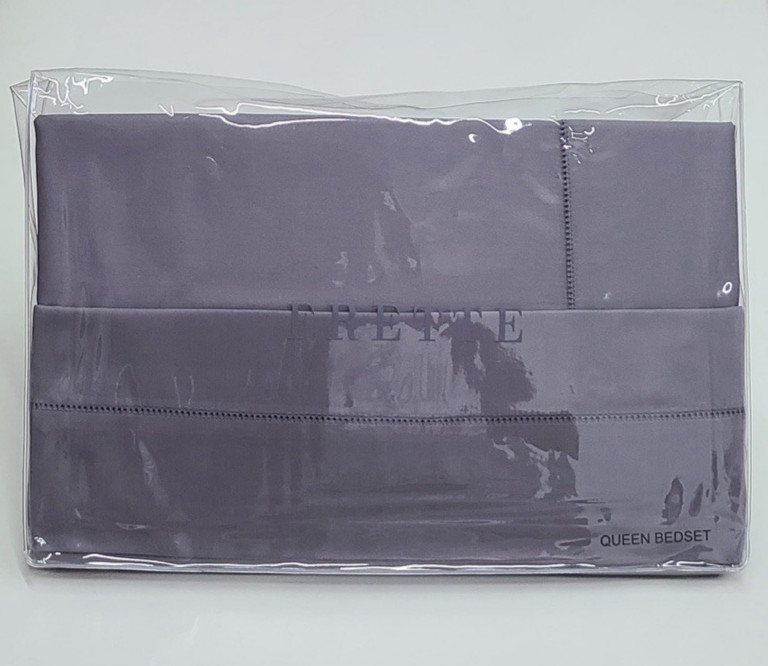 Frette Monza Queen Sheet Set Steel Cotton Satten Italy
