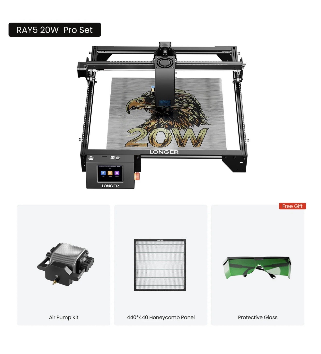 Longer RAY5 20W  Laser Engraver Machine With Air Assist