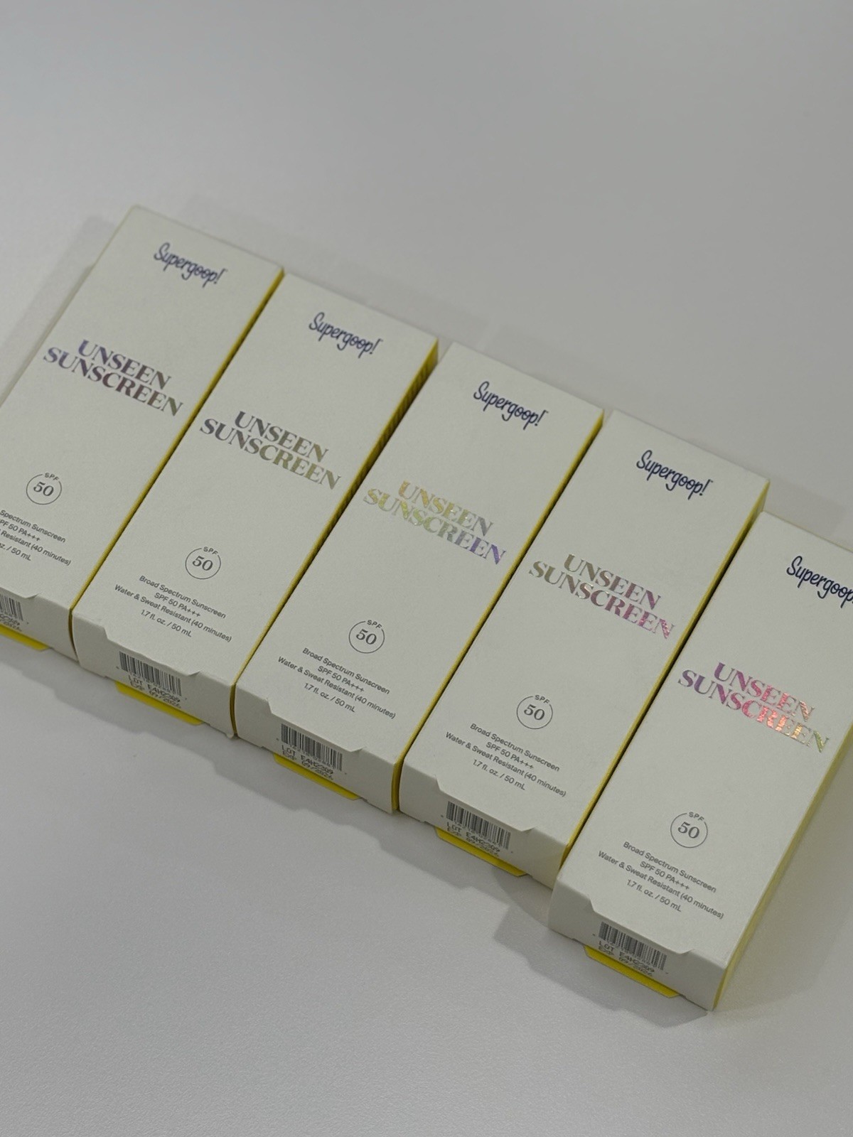 Lot 5 Supergoop Unseen Sunscreen SPF 50 1.7oz /50ML ~ New In Box ~ Exp 2027
