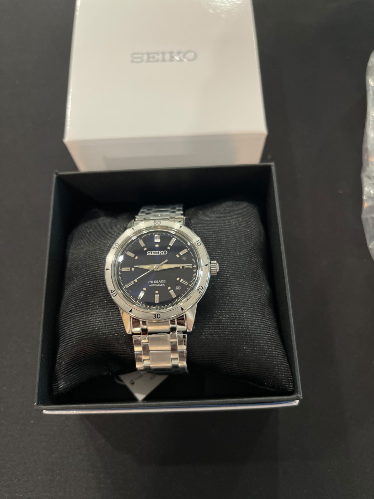 Seiko Presage 60's Style 39.5 MM Blue Dial Automatic Watch SRPL07J1
