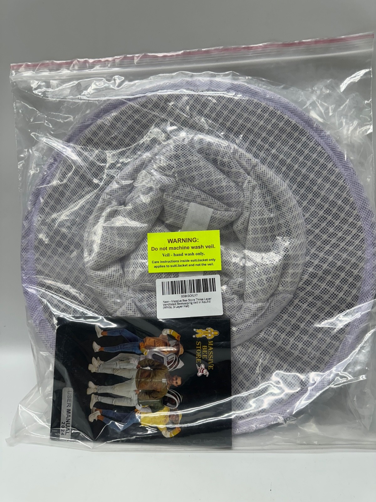 Massive Bee Store Three Layer Ventilated Beekeeping Veil In Round 3-Layer Hat Massive Bee Store Three Layer Ventilated Beekeeping Veil In Round 3-Layer Hat