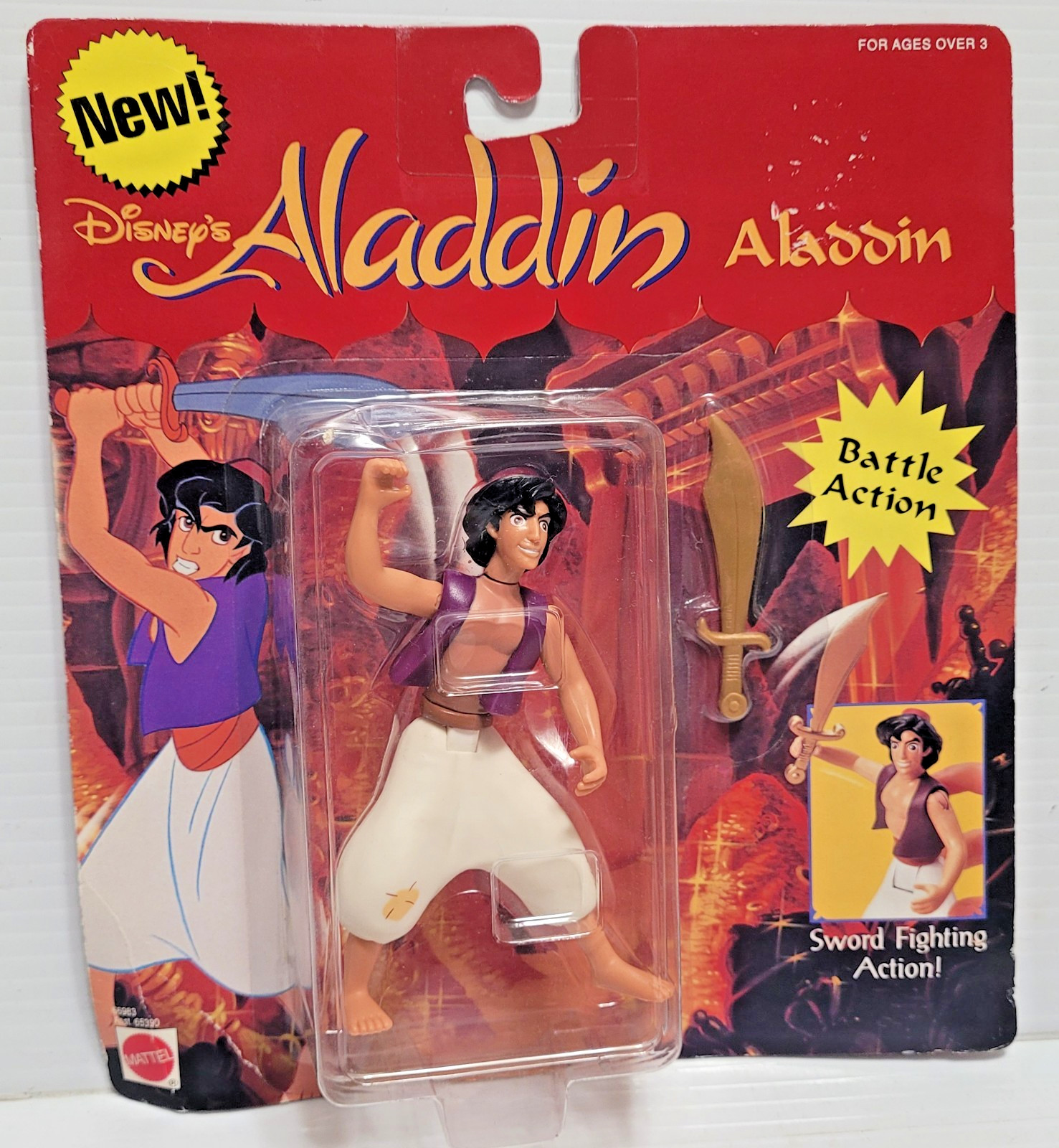 VINTAGE MATTEL DISNEY\'S ALADDIN PALACE ALADDIN BATTLE ACTION FIGURE *MOC* VINTAGE MATTEL DISNEY\'S ALADDIN PALACE ALADDIN BATTLE ACTION FIGURE *MOC*