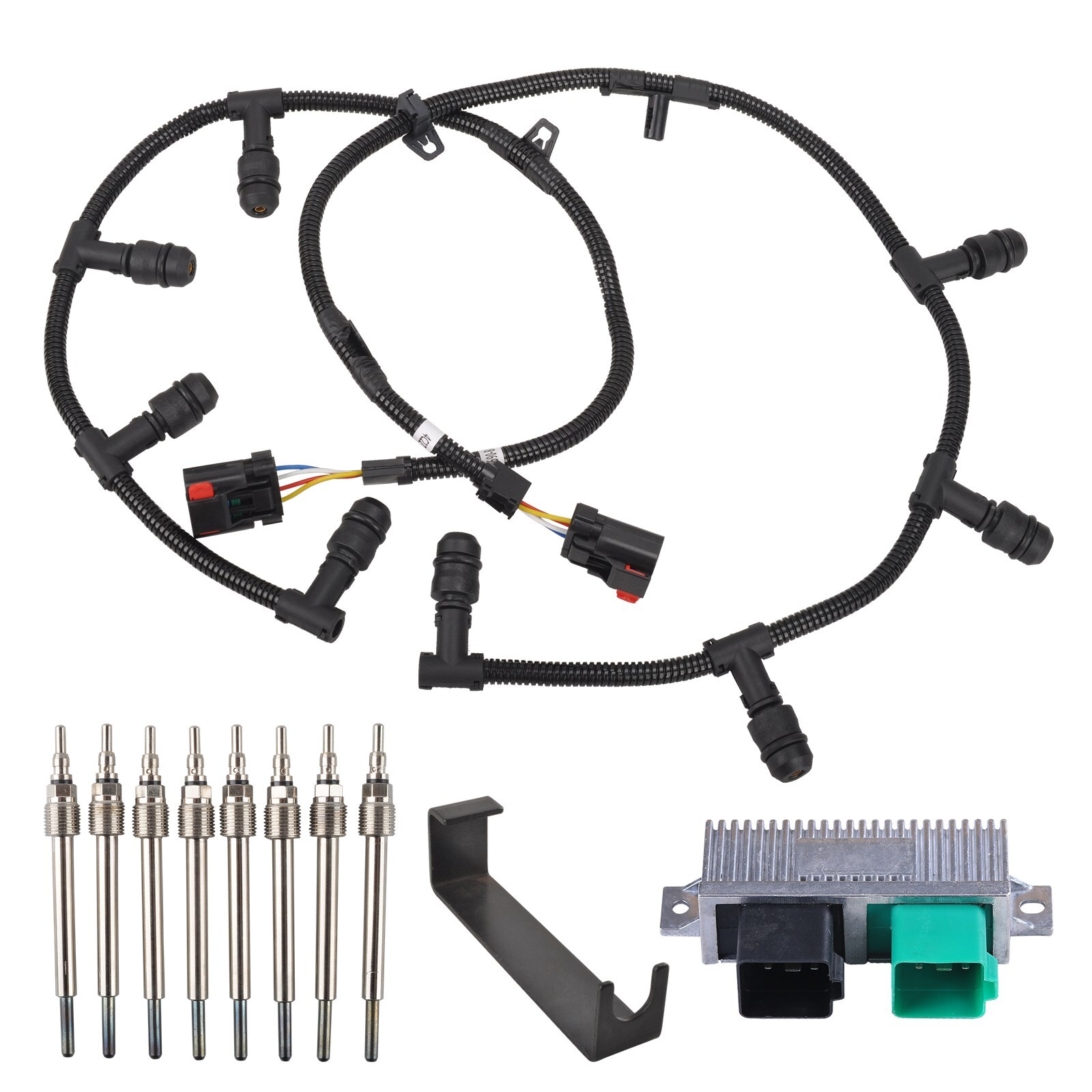 For 2004-10 Ford 6.0L Powerstroke Glow Plugs Harnesses GPCM Controller w/Tool For 2004-10 Ford 6.0L Powerstroke Glow Plugs Harnesses GPCM Controller w/Tool