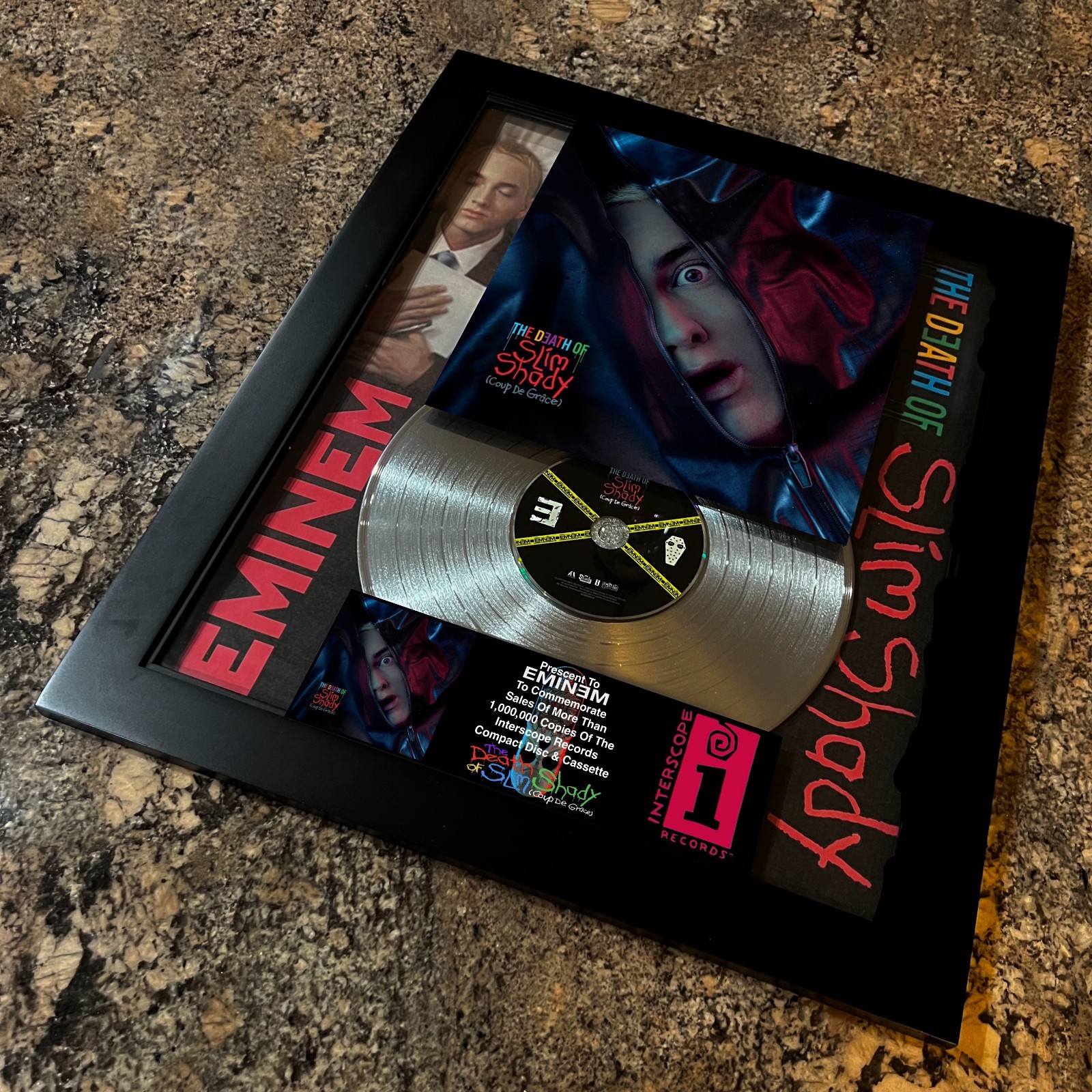 EMINEM ( The Death Of Slim Shady ) Platinum Music Award Vinyl Record CD