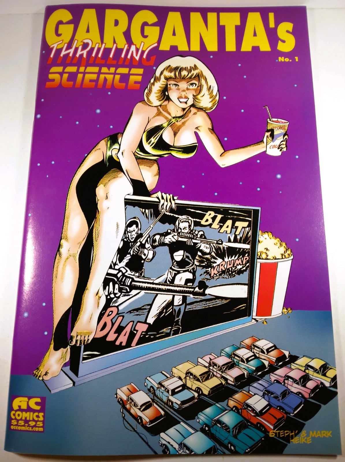 🪐👽 GARGANTA'S THRILLING SCIENCE #1 AC COMICS 2001 FEMFORCE GGA GOOD GIRL VF