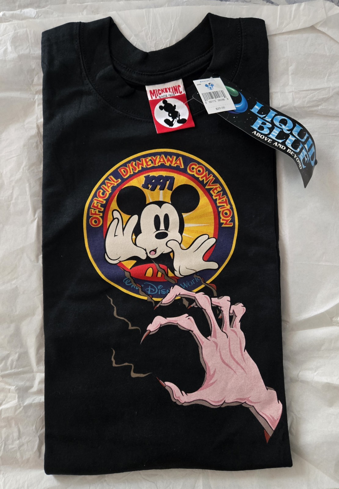 Vintage Liquid Blue 1997 Disneyana Convention Villains Shirt Disney X-Large -NWT