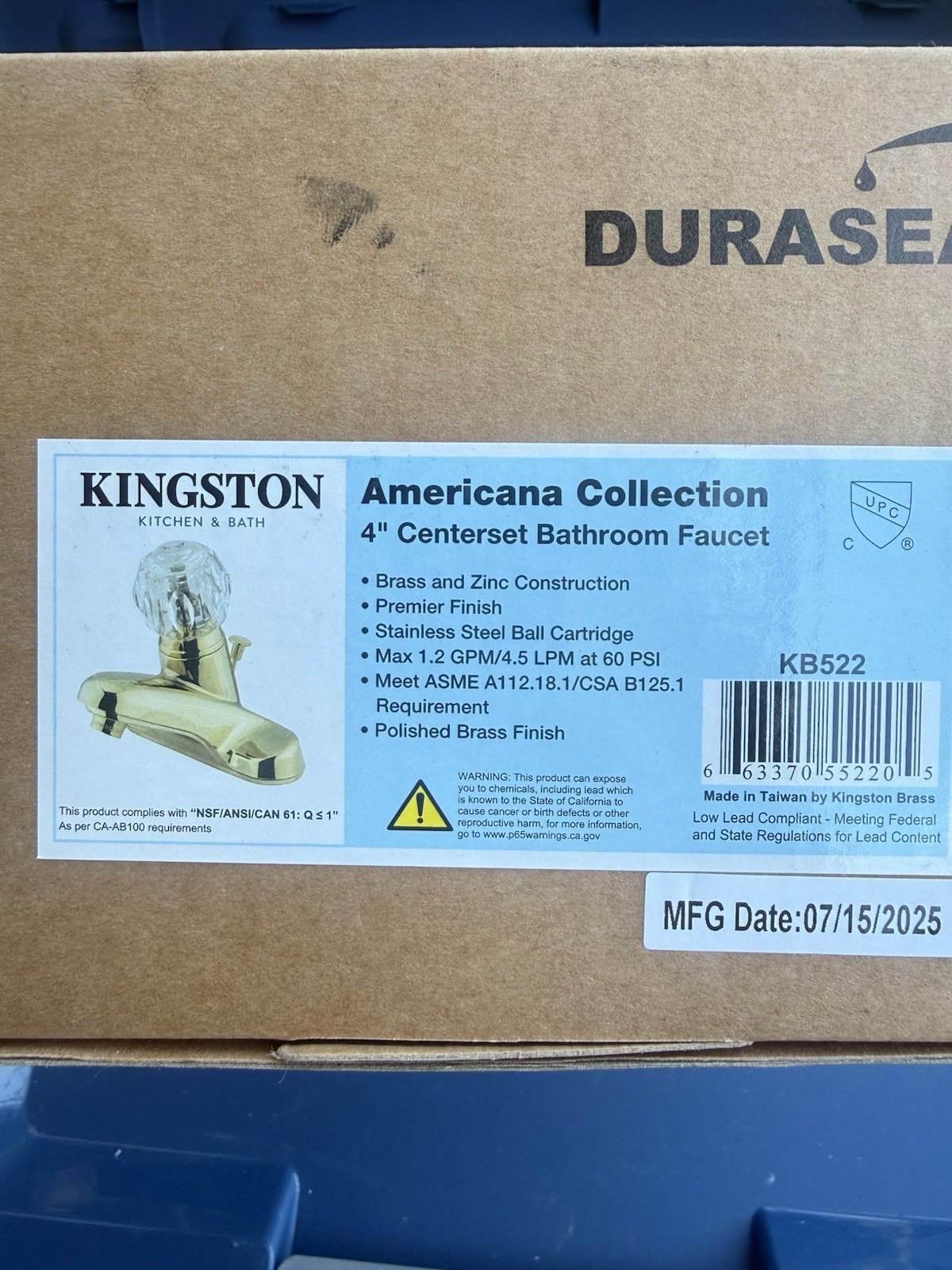 Kingston Americana KB522 Bathroom Faucet Centerset 4in Polished Brass 1.2 GPM Kingston Americana KB522 Bathroom Faucet Centerset 4in Polished Brass 1.2 GPM