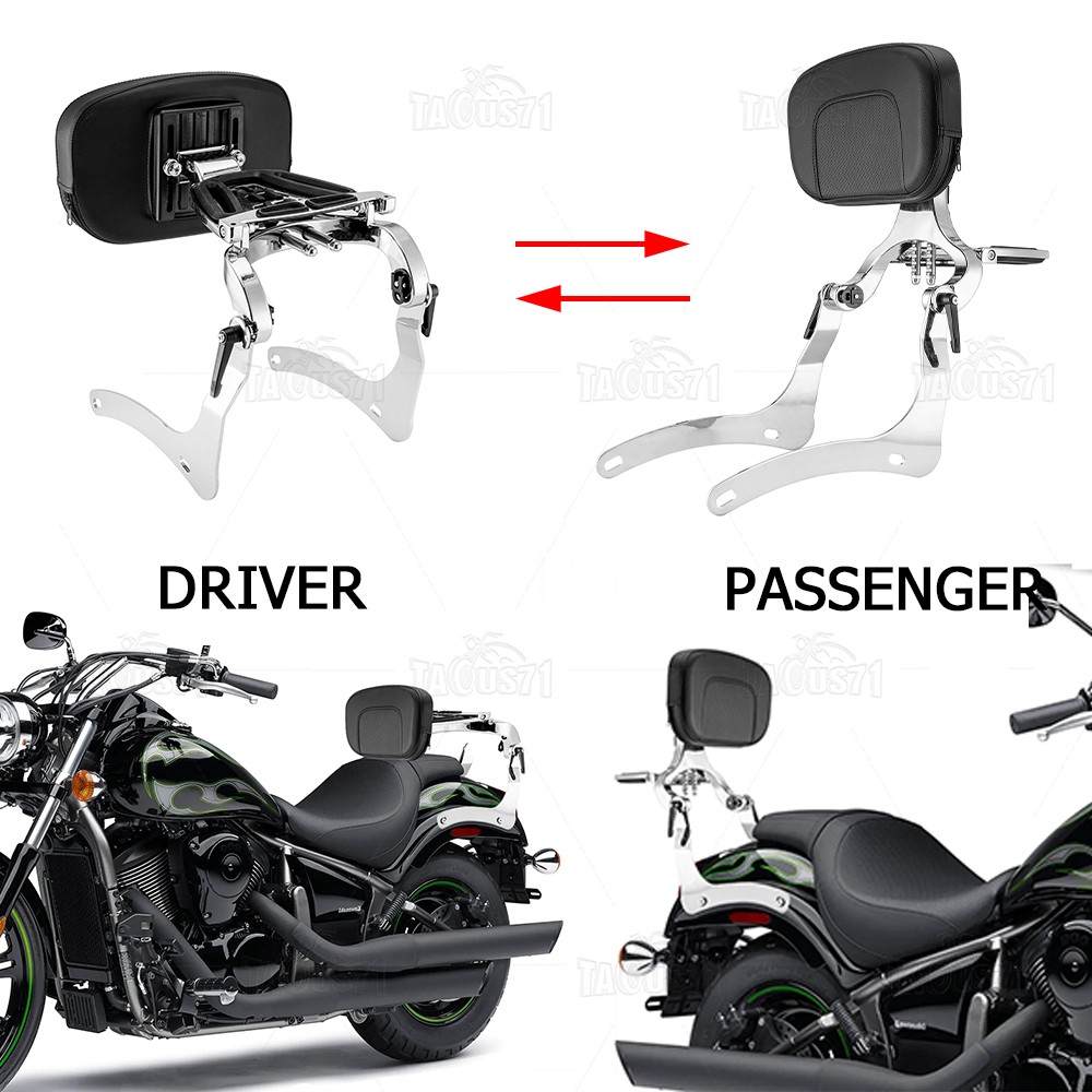 Black Multi-Purpose Backrest Sissy bar For Kawasaki Vulcan 900 VN900 2006-2026