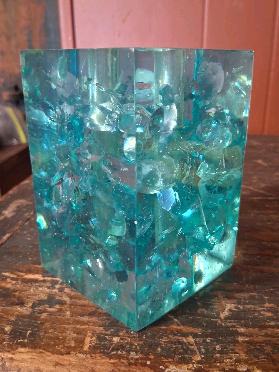 Vintage Lucite Bud Vase Charles Hollis? Retro Brutalist Style Modernist MCM 