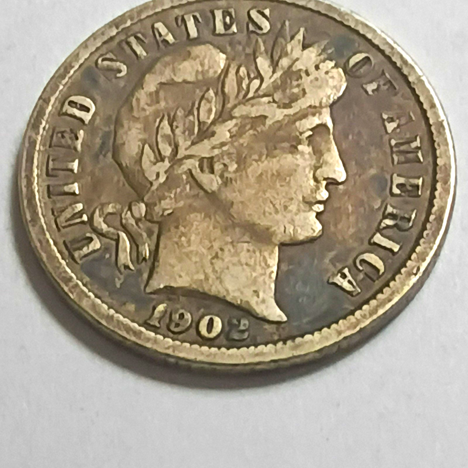 US Barber Dime 10C 1902-S San Francisco Silver 0.9 Business Strike KM#113
