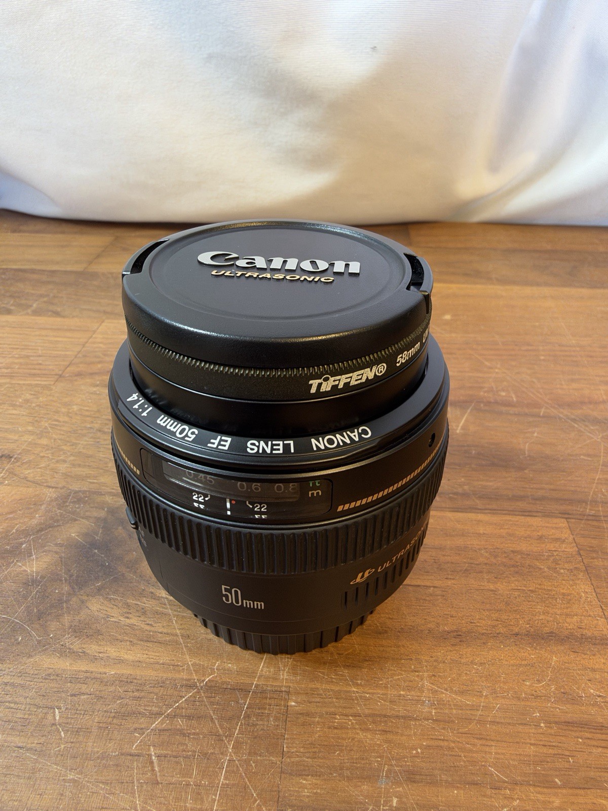 [Near Mint] Canon EF 50mm f/1.4 USM Lens Tiffen UV Cap Tested Great -Free Ship