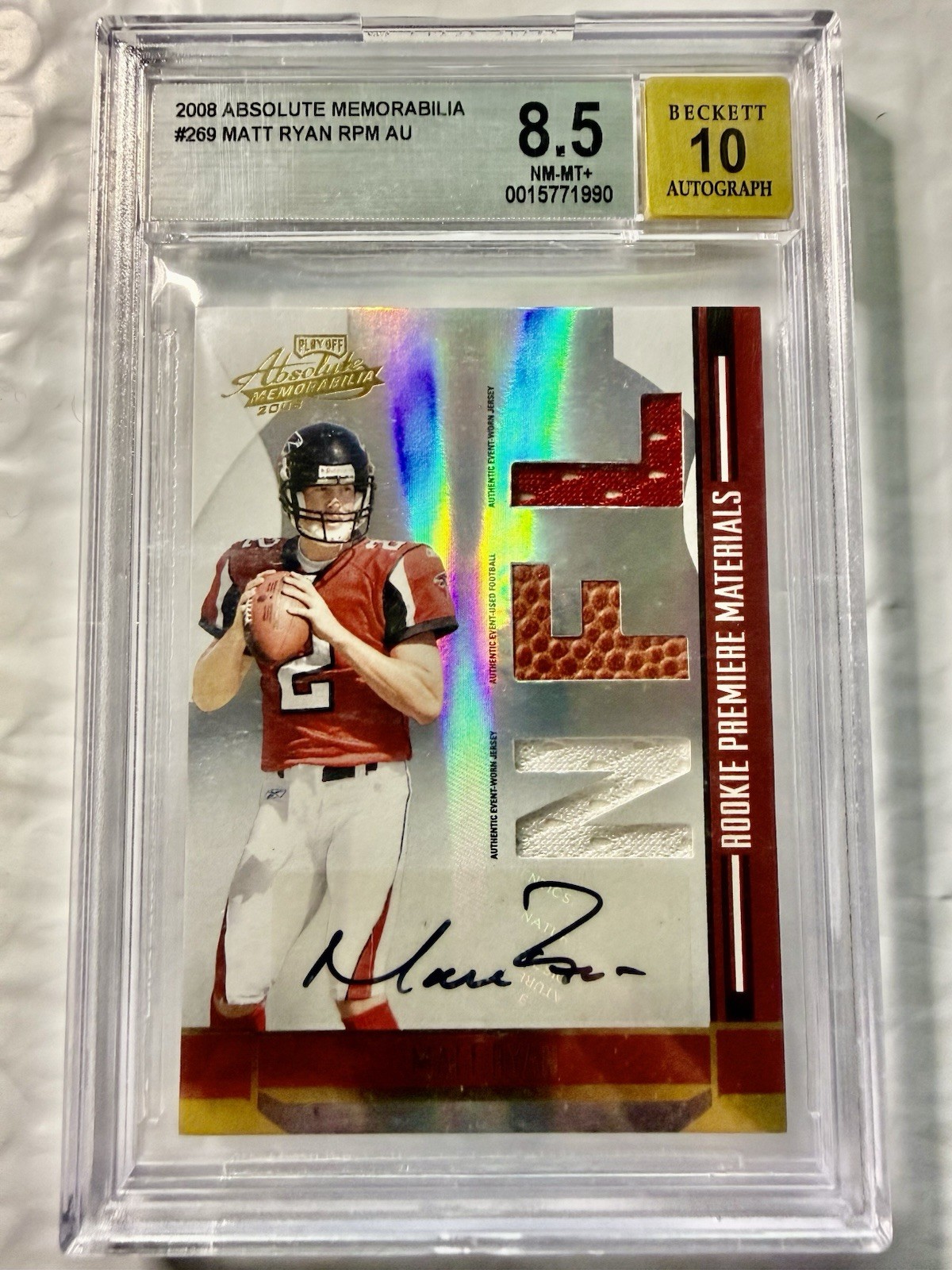2008 Absolute Memorabilia #269 Matt Ryan RPM /299 BGS  8.5/10