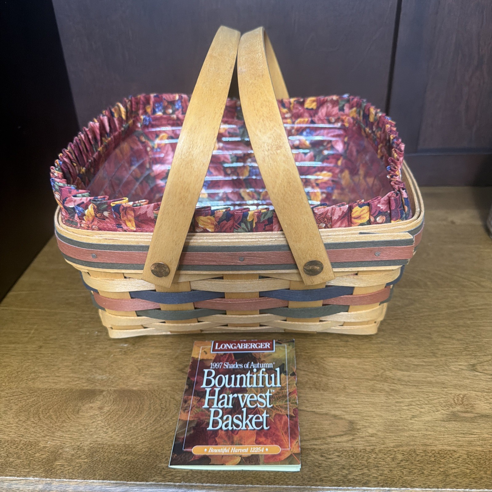 Longaberger 1997 Bountiful Harvest Basket Set Protector Liner Shades of Autumn