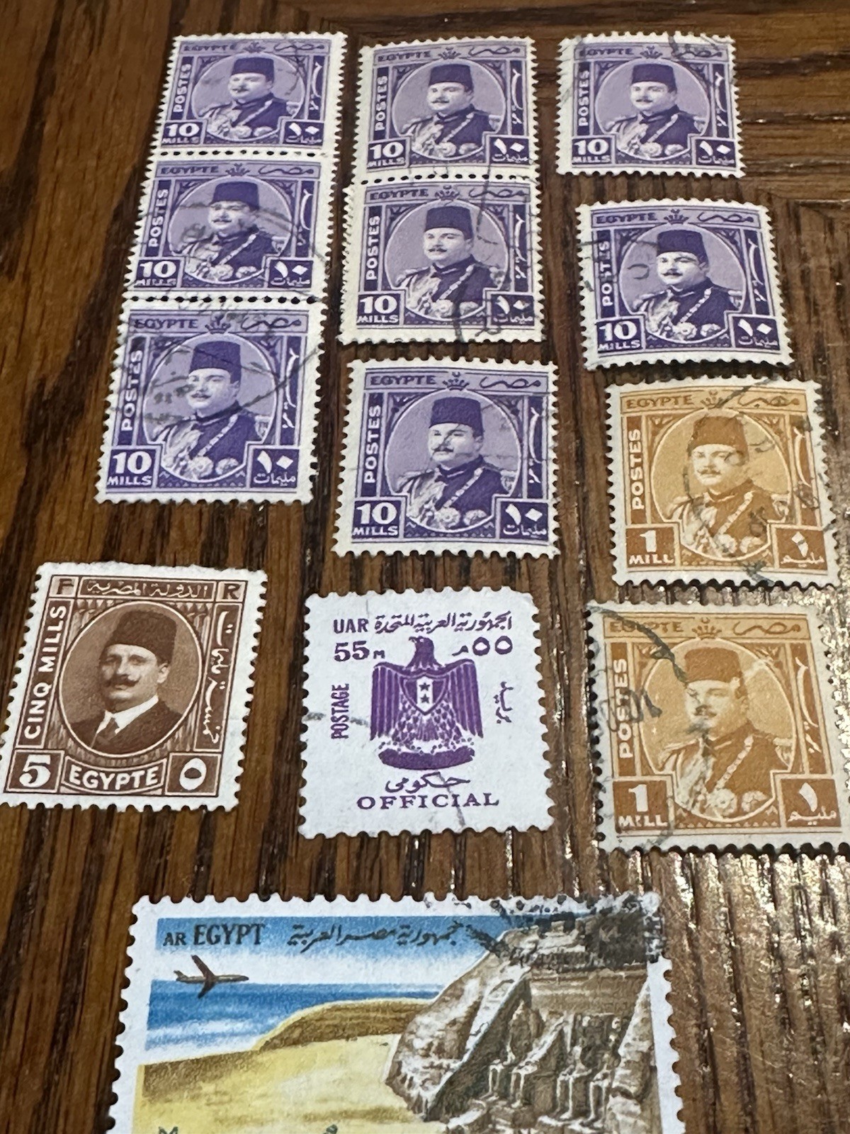 Egypt Used Postage Stamps Lot King Farouk Royalty, UAR Official 55m 10/5/1 Mill Egypt Used Postage Stamps Lot King Farouk Royalty, UAR Official 55m 10/5/1 Mill