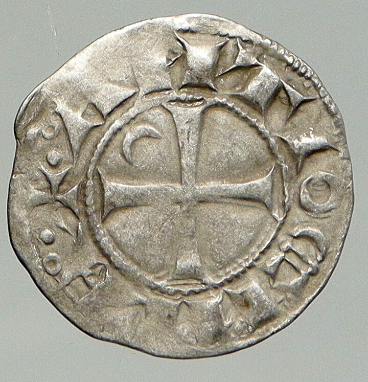 CRUSADERS of Antioch Prince BOHEMOND III Byzantine Time Silver Coin CROSS i92466