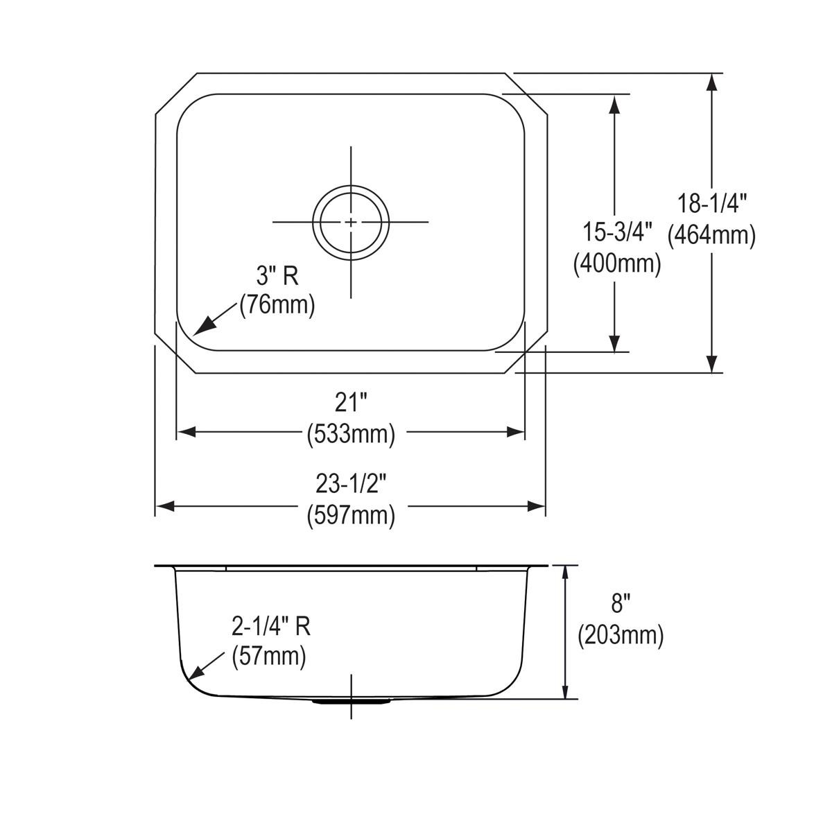 Elkay DCFU2115 Stainless Steel Single Bowl Undermount Sink Soft Satin