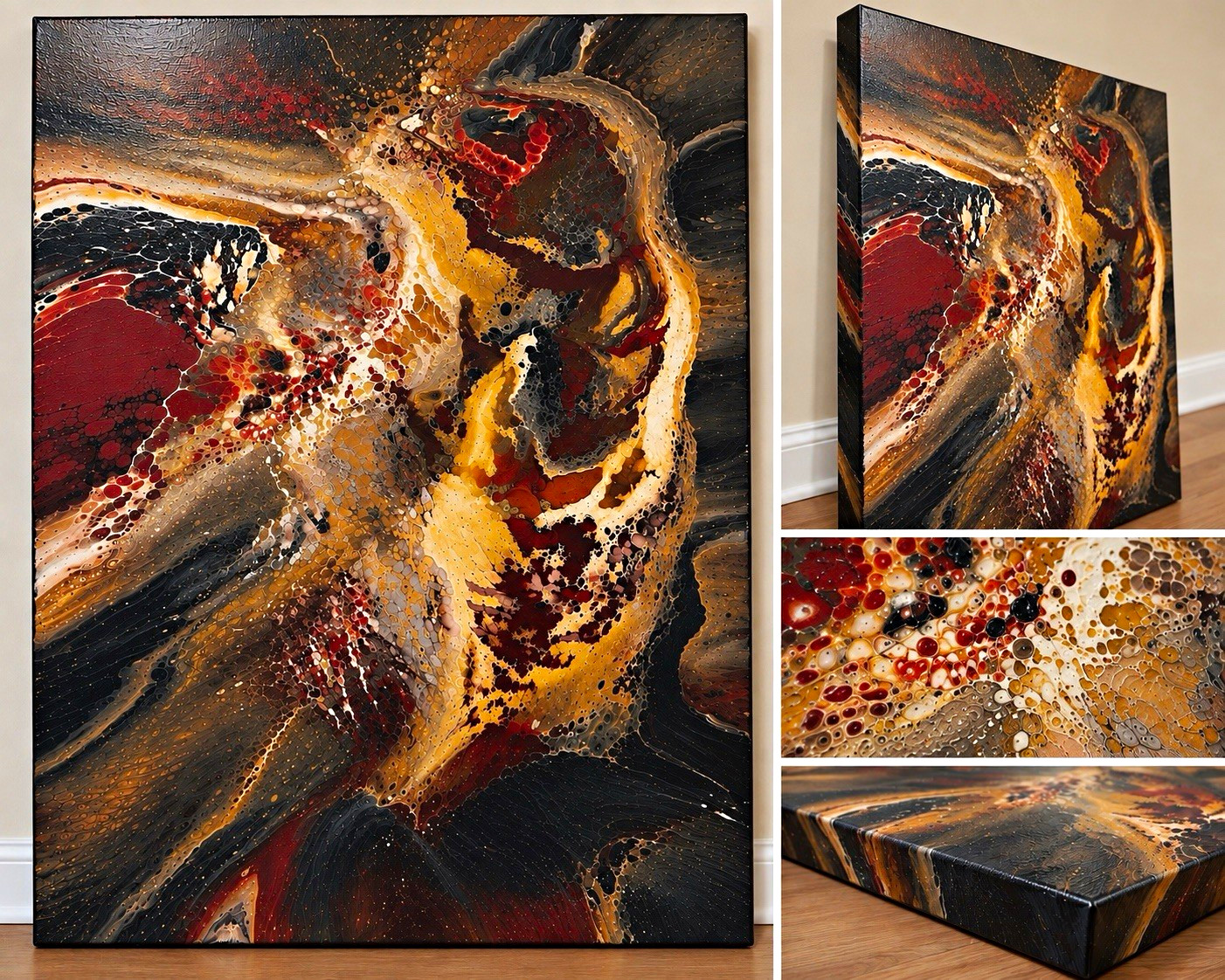 Abstract Unframed Canvas Painting Single Piece Abstract Theme Wall Art