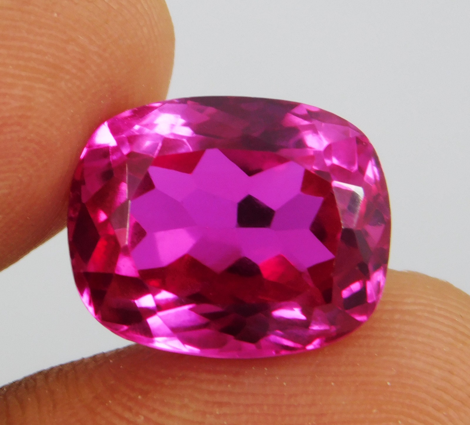 Certified 14.15 Ct Pink Ruby Cushion Cut Flawless Burmese Natural Loose Gemstone