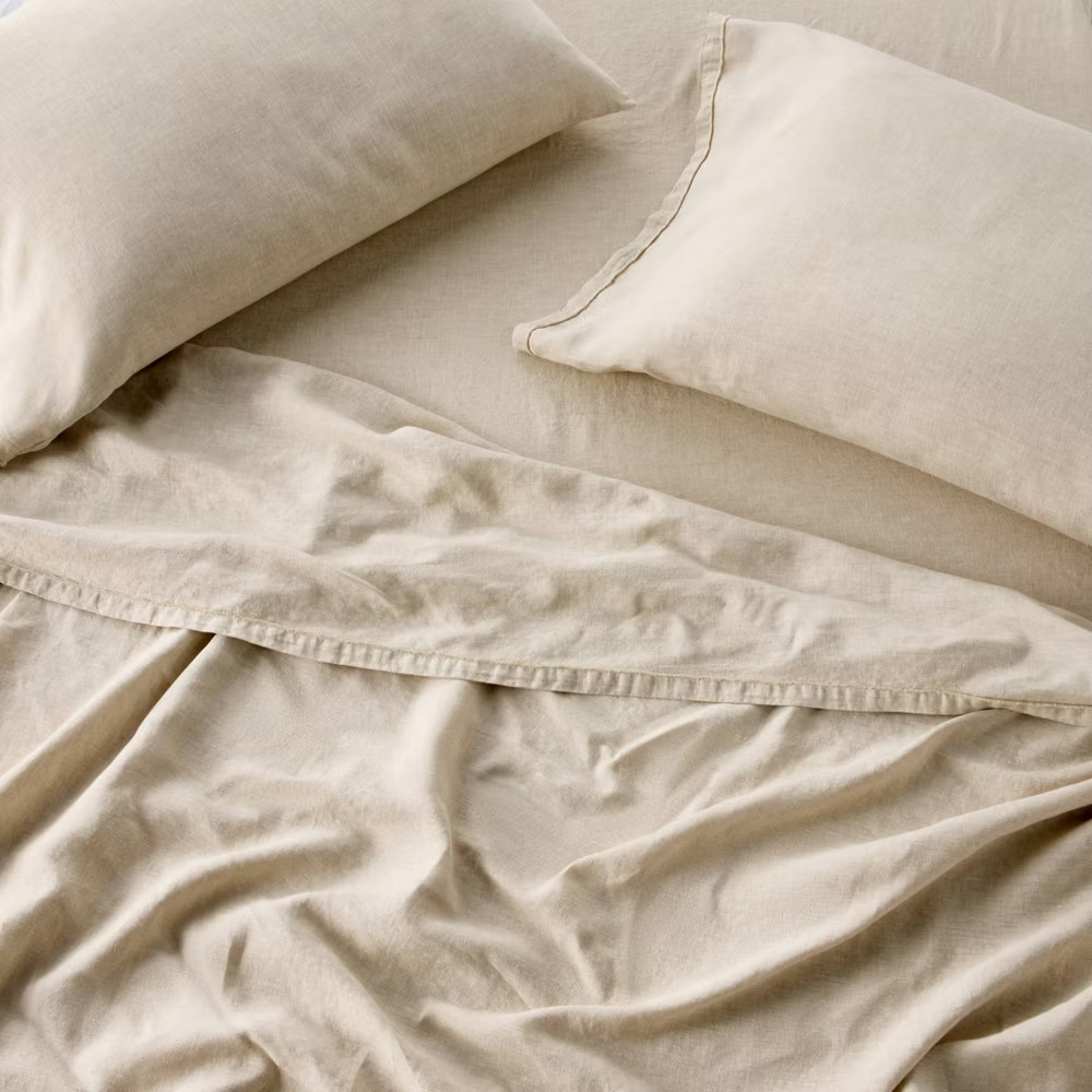 King 100% Linen Sheet Set Natural - Casaluna