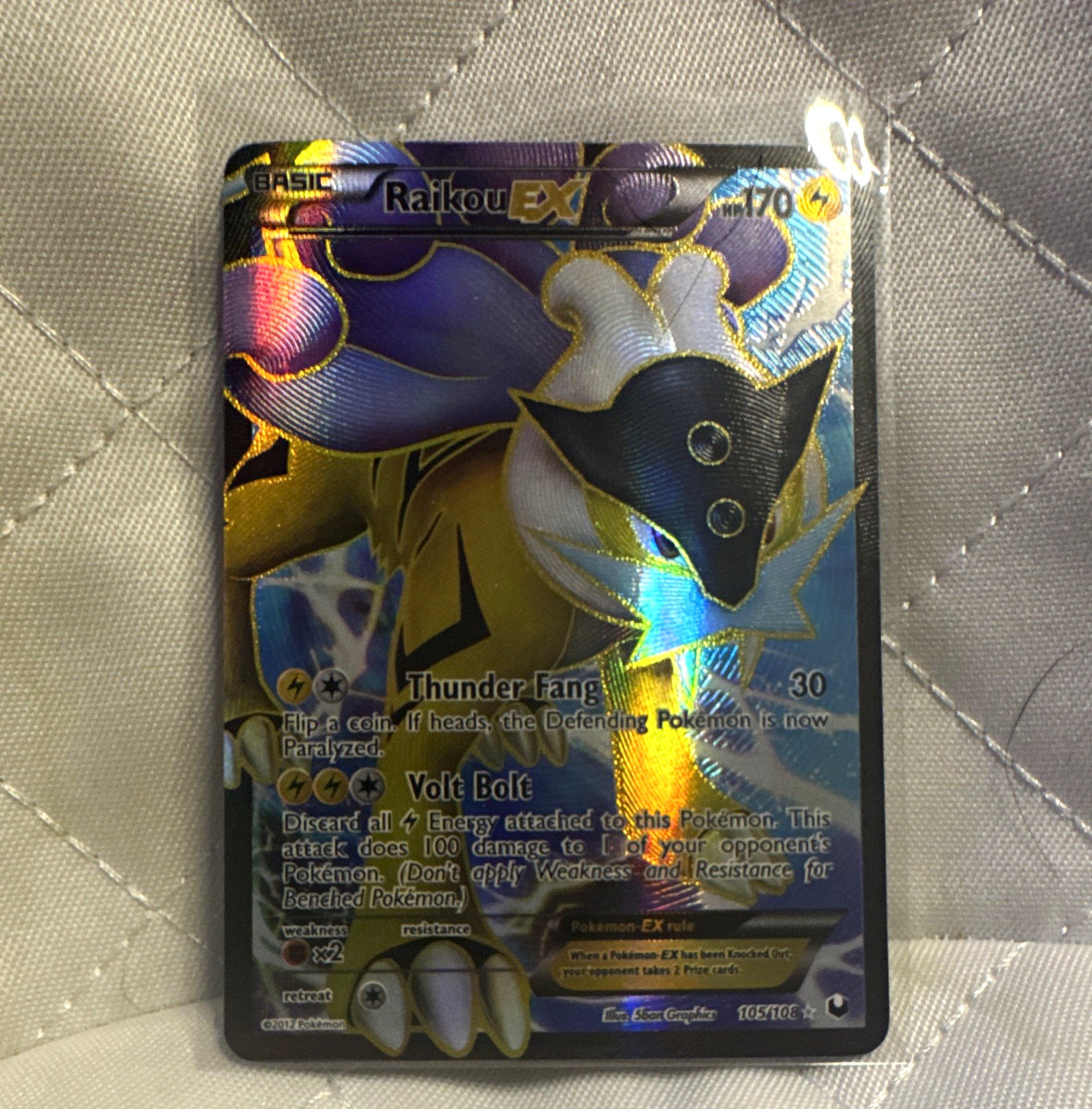 Pokemon Raikou EX 105/108 Dark Explorers Full Art Holo Ultra Rare 2012 ENG