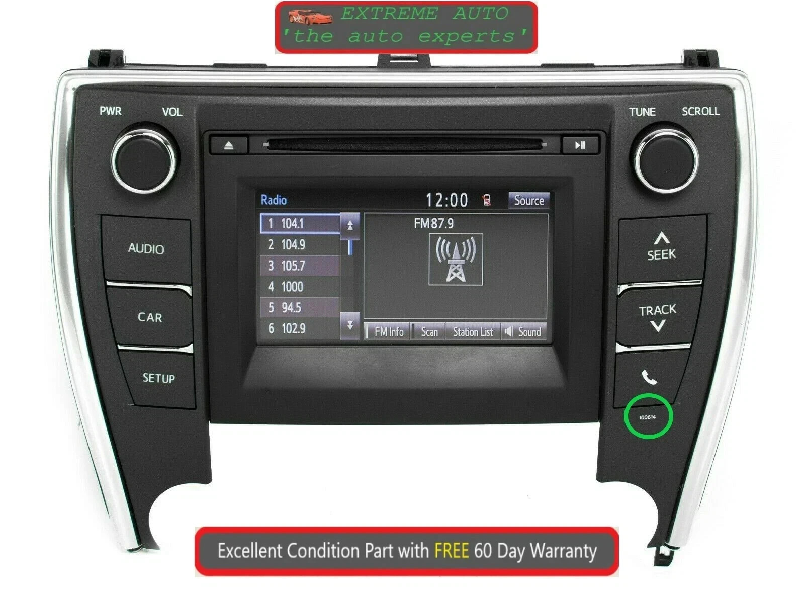 2015-2017 Toyota Camry Radio TouchScreen Display Receiver 100614 OEM 86140 06660 2015-2017 Toyota Camry Radio TouchScreen Display Receiver 100614 OEM 86140 06660